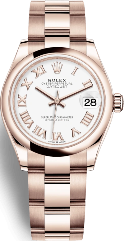Rolex,Datejust 31 31mm,31mm,Rose Gold,White,Automatic,Day,55hours,278245,278245-0017