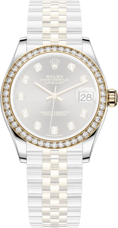 Rolex,Datejust 31 31mm,31mm,Yellow Gold,Stainless Steel,Grey,Automatic,Day,55hours,278383RBR,278383RBR-0022