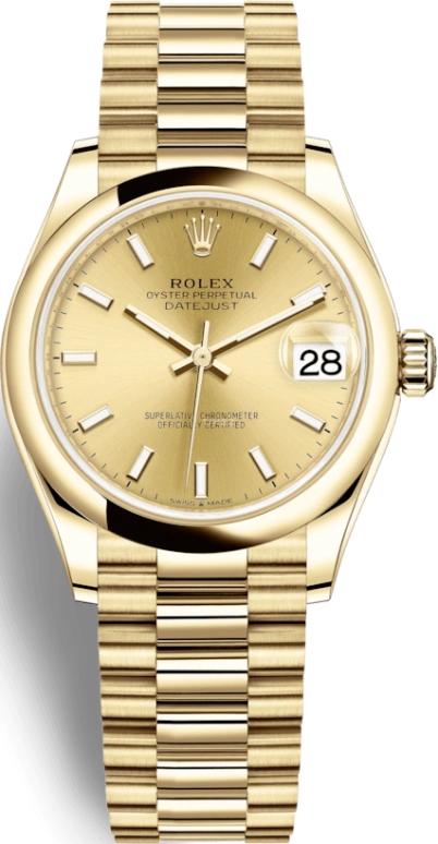 Rolex,Datejust 31 31mm,31mm,Yellow Gold,Champagne,Automatic,Day,55hours,278248,278248-0040