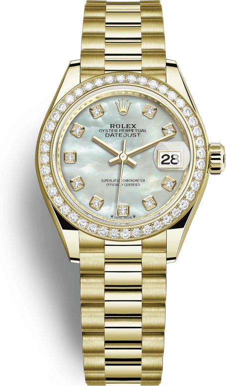 Rolex,Lady-Datejust 28mm,28mm,Yellow Gold,White,Automatic,Day,55hours,279138RBR,279138RBR-0015