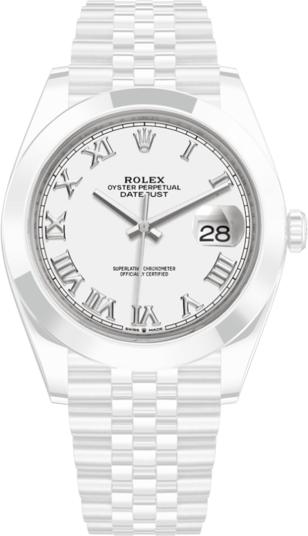 Rolex,Datejust 41 41mm,41mm,Stainless Steel,White,Automatic,Day,70hours,126300,126300-0016