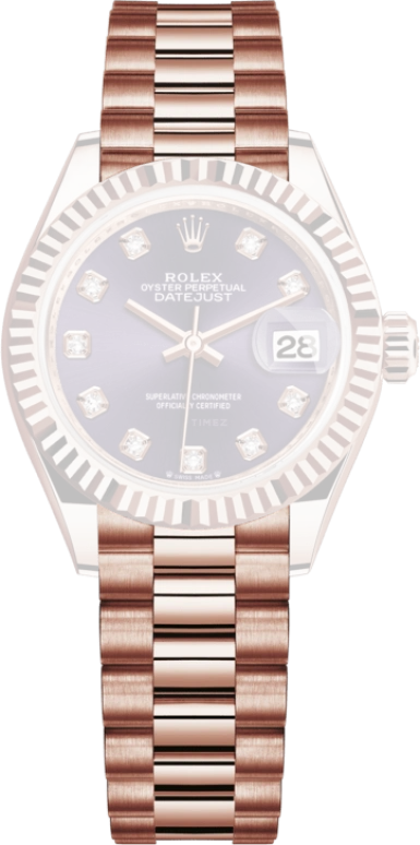 Rolex,Lady-Datejust 28mm,28mm,Rose Gold,Purple,Automatic,Day,55hours,279175,279175-0019