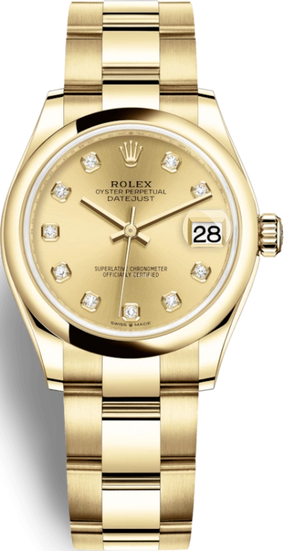 Rolex,Datejust 31 31mm,31mm,Yellow Gold,Champagne,Automatic,Day,55hours,278248,278248-0013