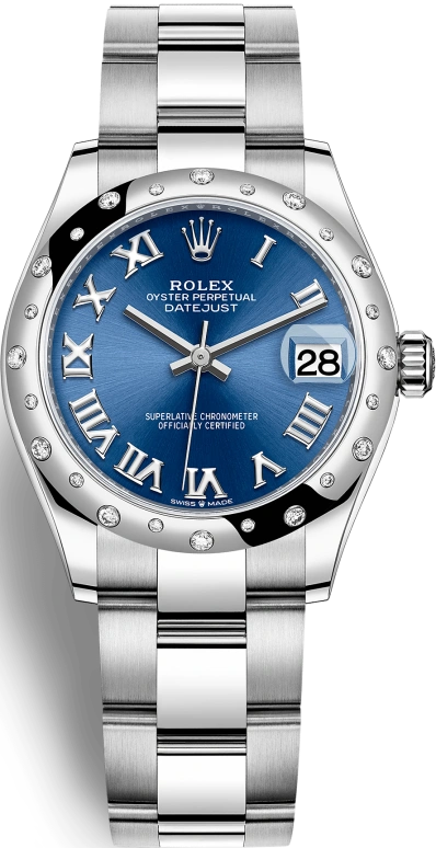 Rolex,Datejust 31 31mm,31mm,White Gold,Stainless Steel,Blue,Automatic,Day,55hours,278344RBR,278344RBR-0035