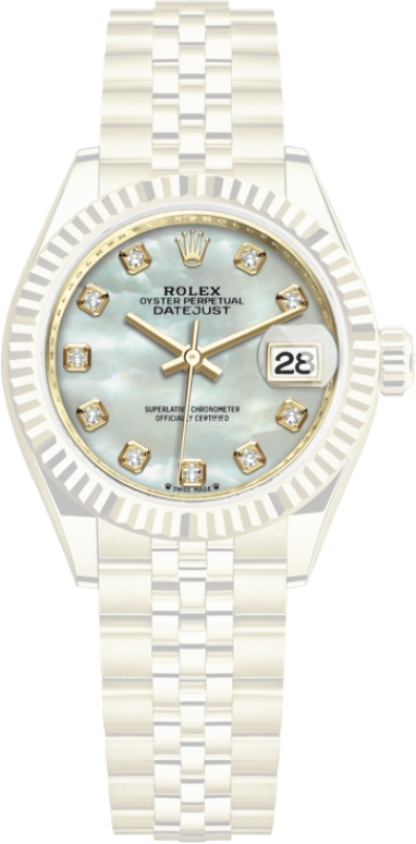 Rolex,Lady-Datejust 28mm,28mm,Yellow Gold,White,Automatic,Day,55hours,279178,279178-0026