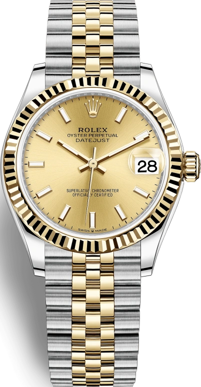 Rolex,Datejust 31 31mm,31mm,Yellow Gold,Stainless Steel,Champagne,Automatic,Day,55hours,278273,278273-0014