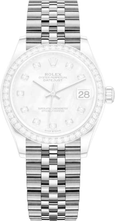 Rolex,Datejust 31 31mm,31mm,White Gold,Stainless Steel,White,Automatic,Day,55hours,278384RBR,278384RBR-0008