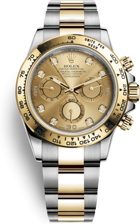 Rolex,Daytona 40mm,40mm,Yellow Gold,Stainless Steel,Champagne,Automatic,Chronograph,Column Wheel,116503,116503-0006