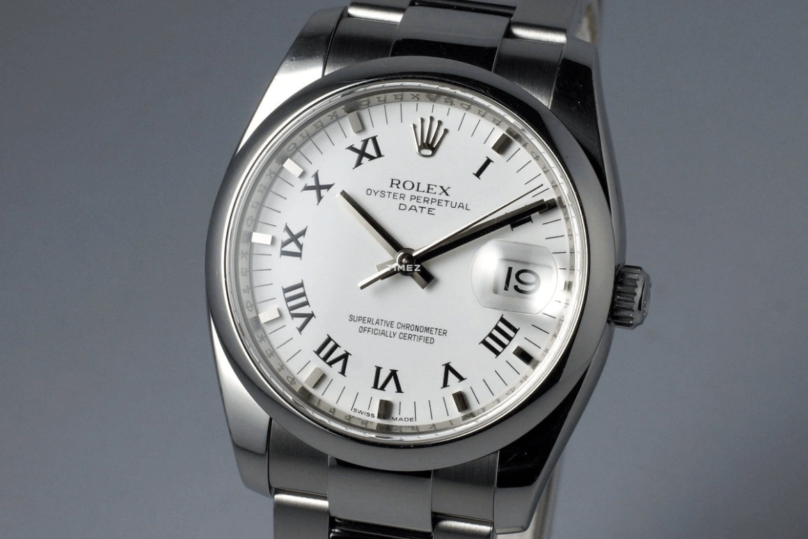 Rolex,Oyster Perpetual 34mm,34mm,Stainless Steel,White,Automatic,Day,48hours,115200 VI