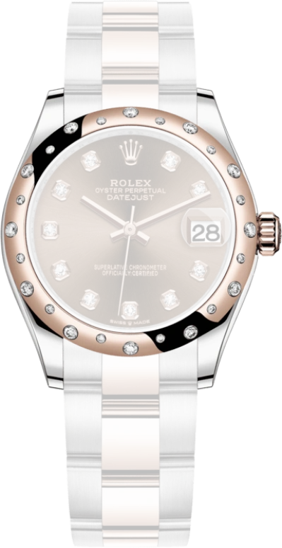Rolex,Datejust 31 31mm,31mm,Rose Gold,Stainless Steel,Brown,Automatic,Day,55hours,278341RBR,278341RBR-0027
