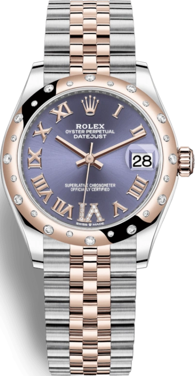 Rolex,Datejust 31 31mm,31mm,Rose Gold,Stainless Steel,Purple,Automatic,Day,55hours,278341RBR,278341RBR-0020