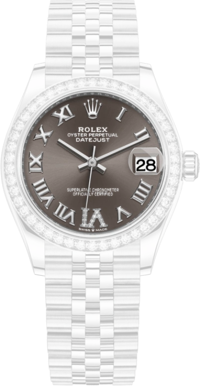 Rolex,Datejust 31 31mm,31mm,White Gold,Stainless Steel,Grey,Automatic,Day,55hours,278384RBR,278384RBR-0032