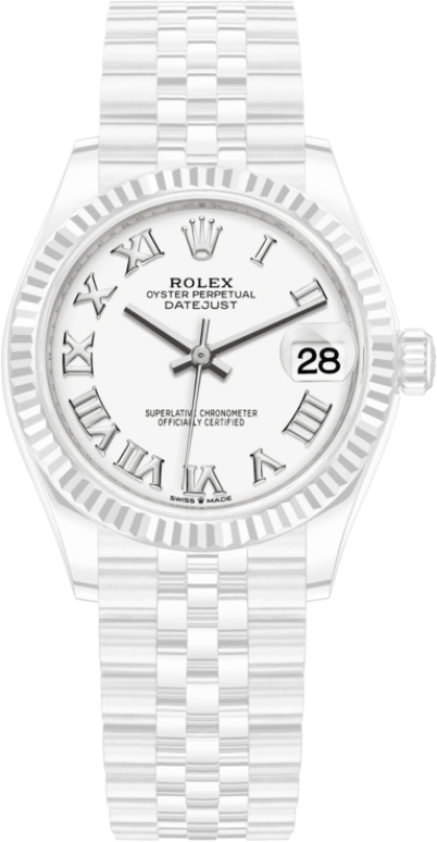 Rolex,Datejust 31 31mm,31mm,White Gold,Stainless Steel,White,Automatic,Day,55hours,278274,278274-0010