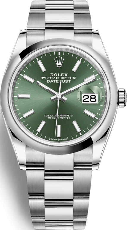 Rolex,Datejust 36 36mm,36mm,Oystersteel,Green,Automatic,Day,70hours,126200,126200-0024
