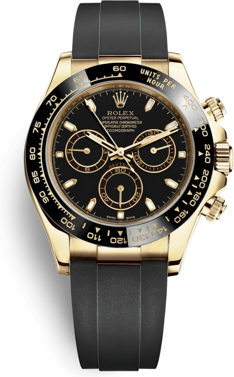Rolex,Daytona 40mm,40mm,Ceramic,Yellow Gold,Black,Automatic,Chronograph,Column Wheel,116518LN,116518LN-0043
