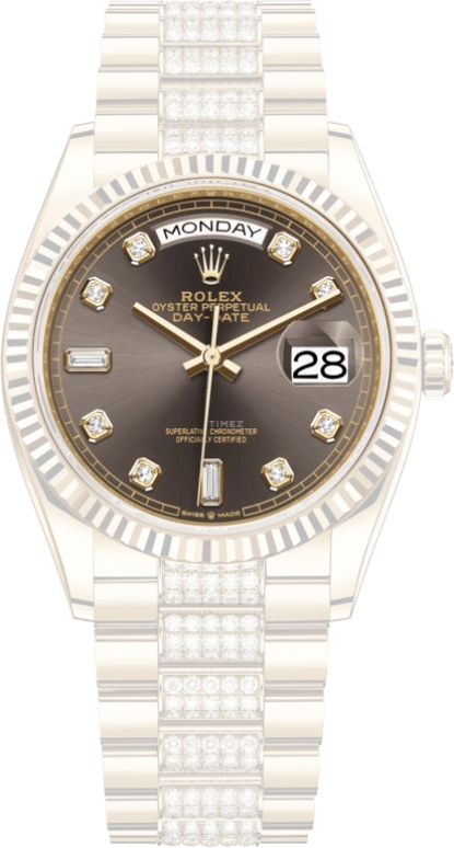 Rolex,Day-Date 36 36mm,36mm,Yellow Gold,Grey,Automatic,Date,Day,128238,128238-0024