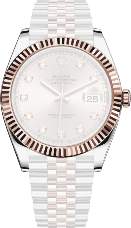 Rolex,Datejust 41 41mm,41mm,Rose Gold,Stainless Steel,Pink,Automatic,Day,70hours,126331,126331-0008