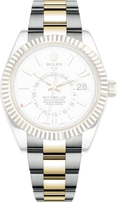 Rolex,Sky-Dweller 42mm,42mm,Yellow Gold,Stainless Steel,White,Automatic,Annual Calendar,Month,Day,Dule Time,72hours,In-house Caliber,326933,326933-0009