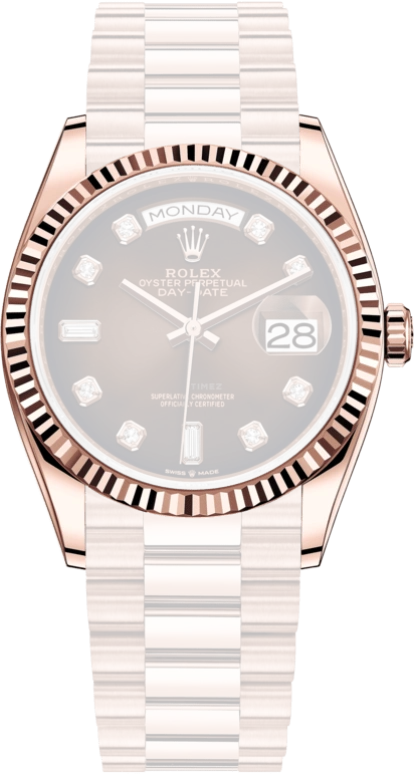 Rolex,Day-Date 36 36mm,36mm,Rose Gold,Brown,Automatic,Date,Day,128235,128235-0037