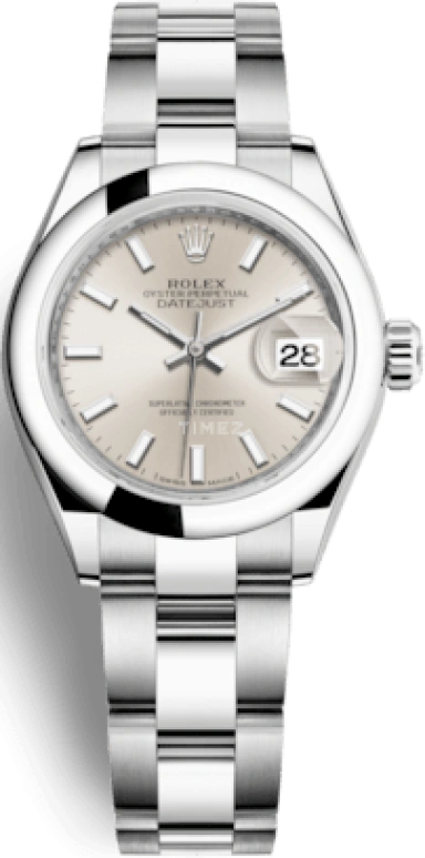 Rolex,Lady-Datejust 28mm,28mm,Stainless Steel,Silver,Automatic,Day,55hours,279160,279160-0006