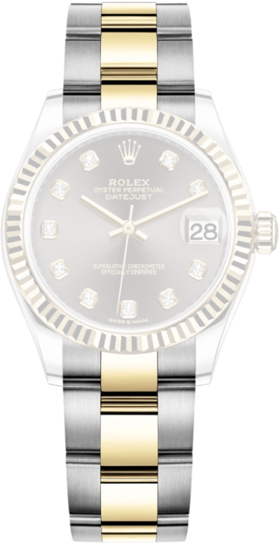 Rolex,Datejust 31 31mm,31mm,Yellow Gold,Stainless Steel,Grey,Automatic,Day,55hours,278273,278273-0021