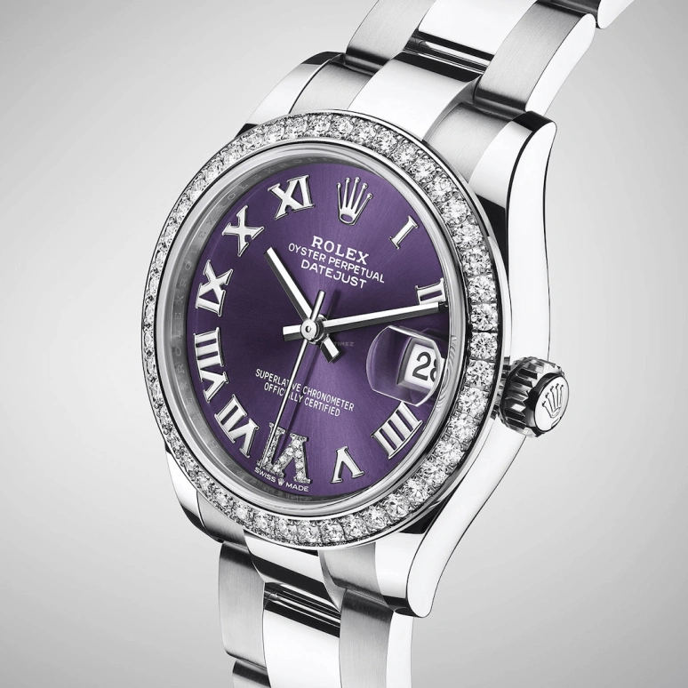 Rolex,Datejust 31 31mm,31mm,White Gold,Stainless Steel,Purple,Automatic,Day,55hours,278384RBR,278384RBR-0029