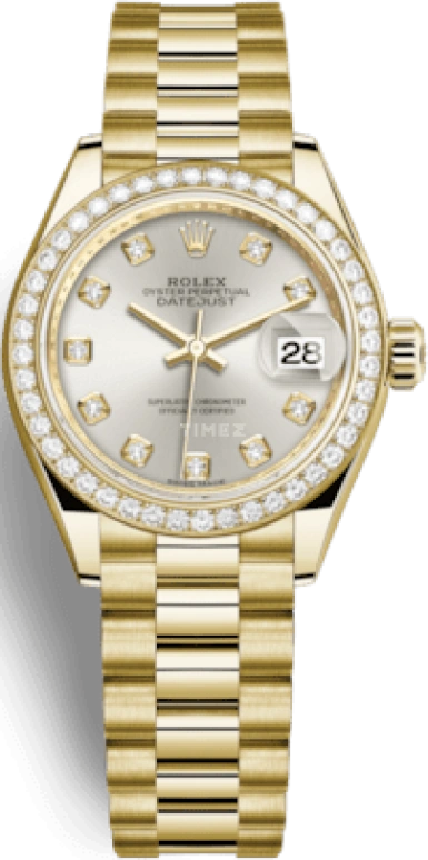 Rolex,Lady-Datejust 28mm,28mm,Yellow Gold,Silver,Automatic,Day,55hours,279138RBR,279138RBR-0019