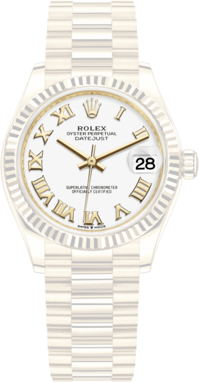 Rolex,Datejust 31 31mm,31mm,Yellow Gold,White,Automatic,Day,55hours,278278,278278-0020