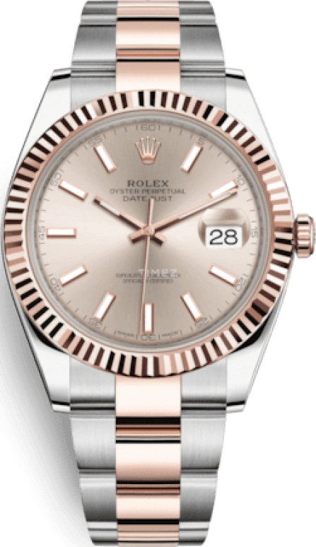 Rolex,Datejust 41 41mm,41mm,Rose Gold,Stainless Steel,Pink,Automatic,Day,70hours,126331,126331-0009