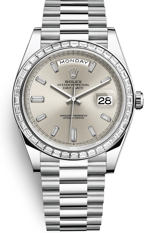 Rolex,Day-Date 40 40mm,40mm,Platinum,Silver,Automatic,Date,Day,228396TBR,228396TBR-0011