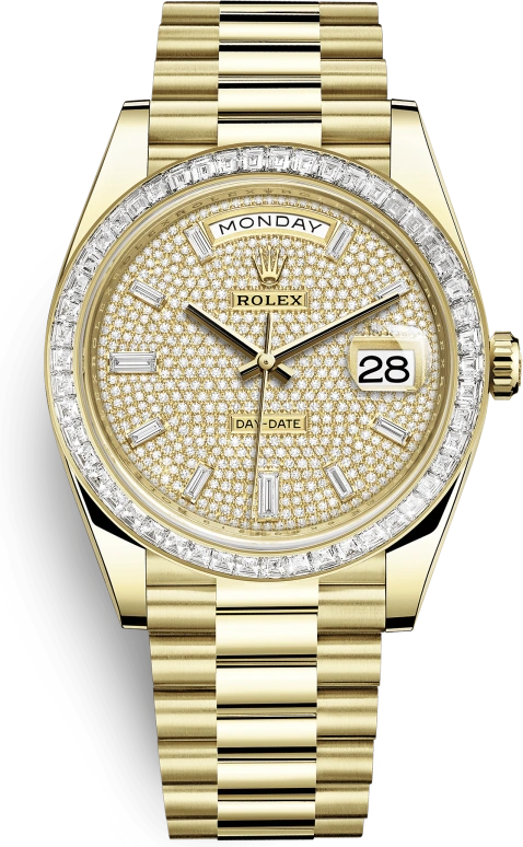 Rolex,Day-Date 40 40mm,40mm,Yellow Gold,Gold,Silver,Automatic,Date,Day,228398TBR,228398TBR-0036