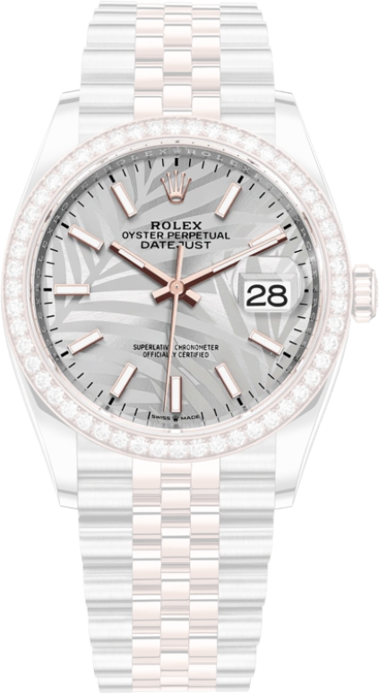 Rolex,Datejust 36 36mm,36mm,Oystersteel,Everose Gold,Silver,Automatic,Day,70hours,126281RBR,126281RBR-0019