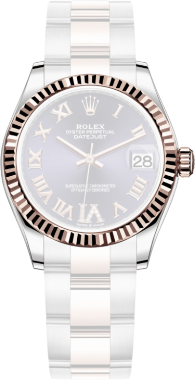 Rolex,Datejust 31 31mm,31mm,Rose Gold,Stainless Steel,Purple,Automatic,Day,55hours,278271,278271-0019