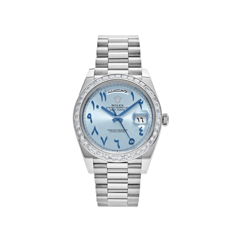 Rolex,Day-Date 36 40mm,40mm,Platinum,Silver,Automatic,Date,Day,Patrick Mahomes,Tom Terrific,Tom Brady,Comeback,228396TBR,228396TBR-0016