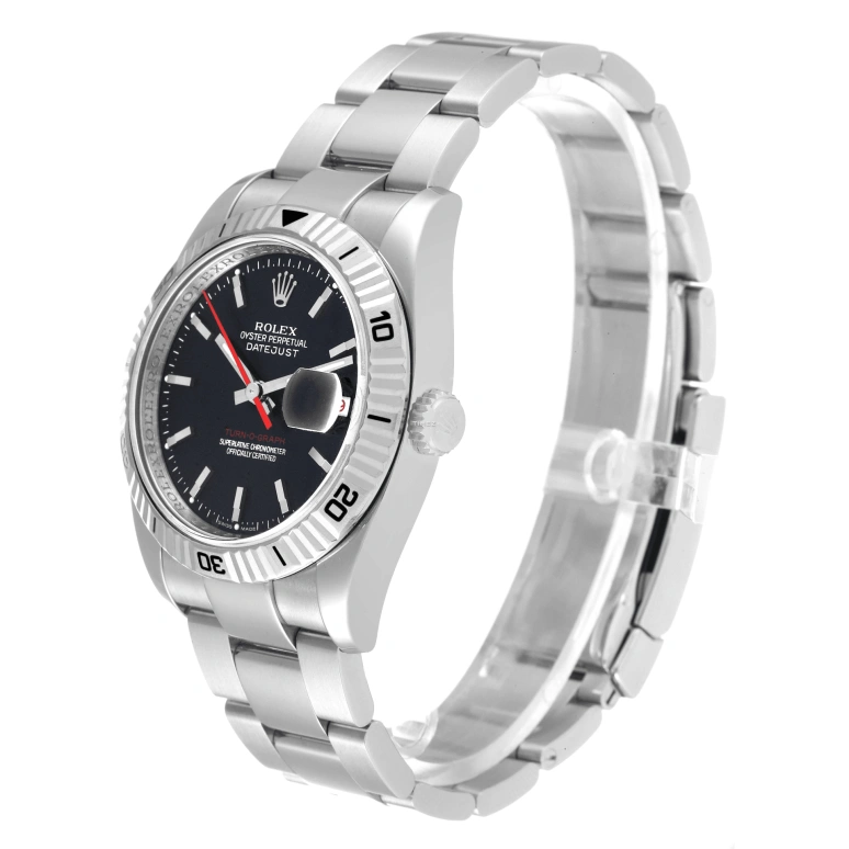 Rolex,Datejust 36 36mm,36mm,Stainless Steel,White Gold,Black,Automatic,Day,48hours,116264,116264-0003