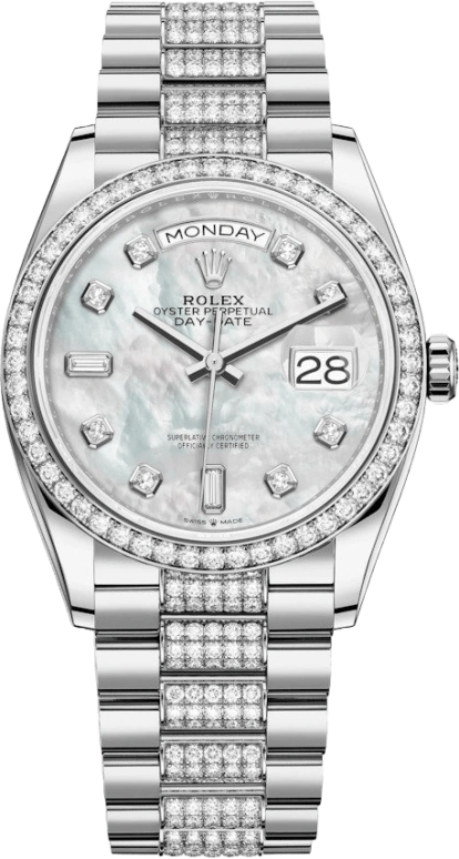 Rolex,Day-Date 36 36mm,36mm,White Gold,White,Automatic,Date,Day,128349RBR,128349RBR-0014