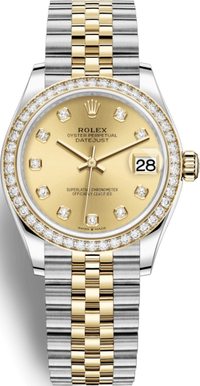 Rolex,Datejust 31 31mm,31mm,Yellow Gold,Stainless Steel,Champagne,Automatic,Day,55hours,278383RBR,278383RBR-0026