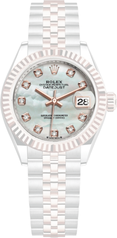Rolex,Lady-Datejust 28mm,28mm,Oystersteel,Everose Gold,White,Automatic,Day,55hours,279171,279171-0013