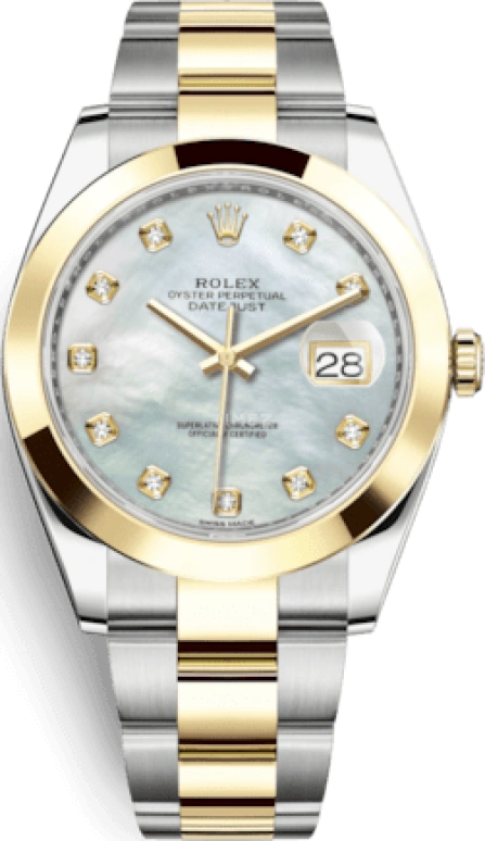 Rolex,Datejust 41 41mm,41mm,Yellow Gold,Stainless Steel,White,Automatic,Day,70hours,126303,126303-0017