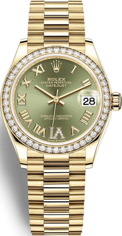 Rolex,Datejust 31 31mm,31mm,Yellow Gold,Green,Automatic,Day,55hours,278288RBR,278288RBR-0024