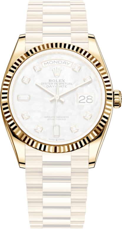 Rolex,Day-Date 36 36mm,36mm,Yellow Gold,White,Automatic,Date,Day,128238,128238-0011