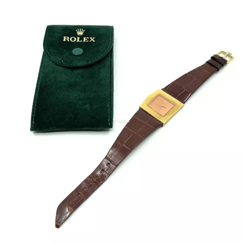 Rolex,Cellini 28mm,28mm,Yellow Gold,Brown,Handwound,Sapphire,Crystal Glass,Other,4017 YG