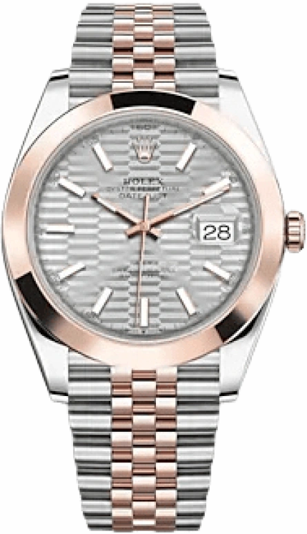 Rolex,Datejust 41 41mm,41mm,Rose Gold,Stainless Steel,Silver,Automatic,Day,70hours,126301,126301-0018