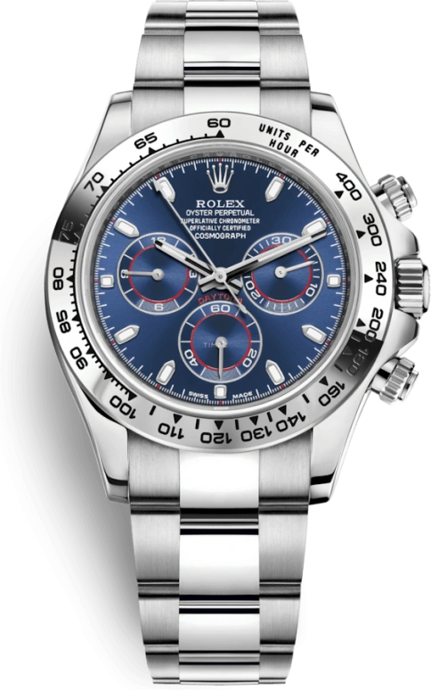 Rolex,Daytona 40mm,40mm,White Gold,Blue,Automatic,Chronograph,Column Wheel,116509,116509-0071