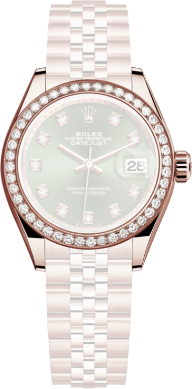 Rolex,Lady-Datejust 28mm,28mm,Rose Gold,Green,Automatic,Day,55hours,279135RBR,279135RBR-0015