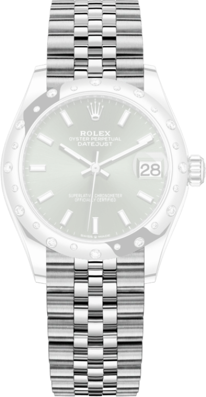 Rolex,Datejust 31 31mm,31mm,White Gold,Stainless Steel,Green,Automatic,Day,55hours,278344RBR,278344RBR-0020