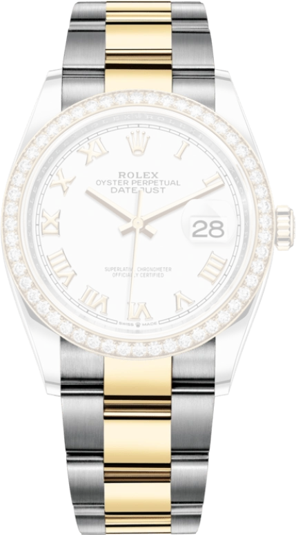 Rolex,Datejust 36 36mm,36mm,Yellow Gold,Oystersteel,White,Automatic,Day,70hours,126283RBR,126283RBR-0016