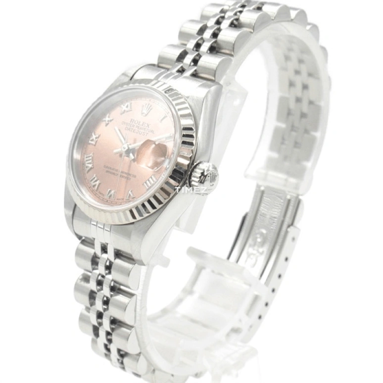 Rolex,Lady-Datejust 26mm,26mm,Stainless Steel,White Gold,Pink,Automatic,Day,42hours,69174 Pink