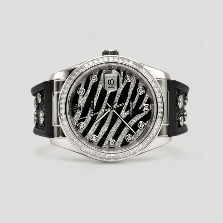 Rolex,Datejust 36 36mm,36mm,White Gold,Black,Silver,Automatic,Day,48hours,116189BBR