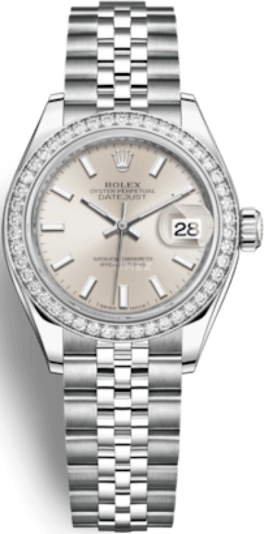 Rolex,Lady-Datejust 28mm,28mm,White Gold,Oystersteel,Silver,Automatic,Day,55hours,279384RBR,279384RBR-0007